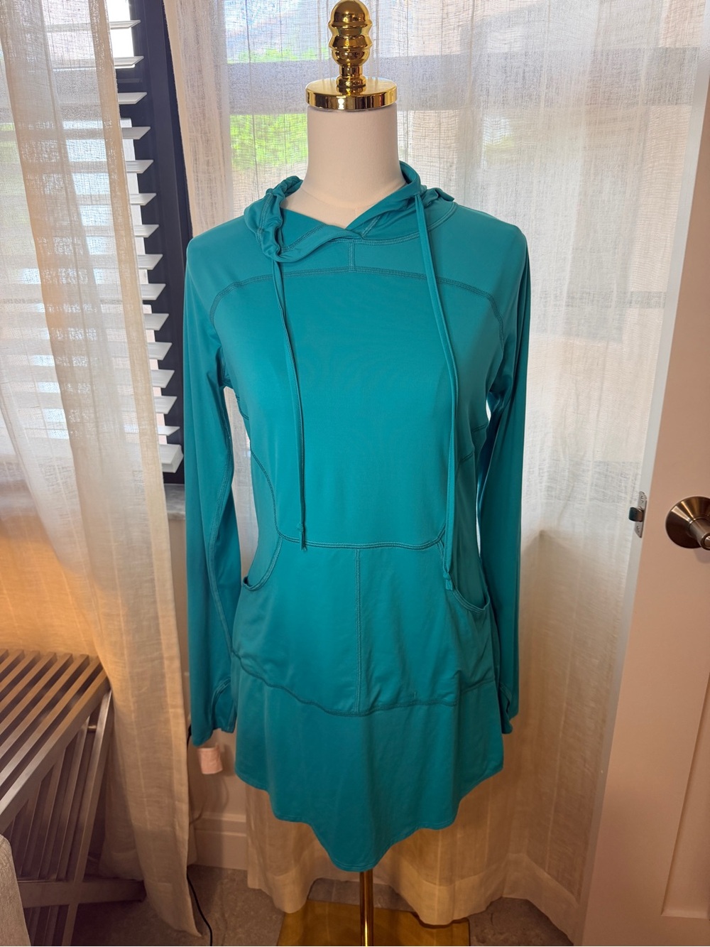 BloQUV Aqua hooded up tunic cover up medium